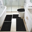 Bathroom Rugs Sets 5 Pcs Bath Mats With Toilet Lid Cover   U-shaped Contour Rug