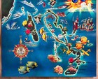 1990 The Commonwealth Of Bahamas Pictorial Map Poster Vintage Original
