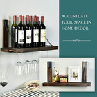 Wall Mounted Wine Rack Rustic With Glass Holder floating Wine Shelf   Glass Rack