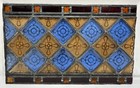 Antique Leaded Stained Glass Window Stencil Painted Fired   Gothic Tudor 24 75 