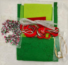 Vintage Bucilla Felt   Sequin Santa In Wreath Christmas Tree Ornaments 1643