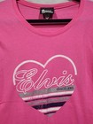 Graceland Elvis Presley Pink Heart Tshirt Long Length Medium King Of Rock   Roll