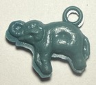 Vintage Cracker Jack Teal blue Elephant Plastic Charm 1f