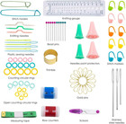 102 Pcs Crochet Hooks Set Ergonomic Needles Yarn Kit With Case Stitch Markers