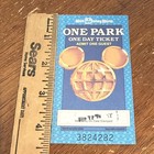 Vintage Walt Disney World One Park One Day Ticket 1989 Magic Kingdom Epcot Mgm