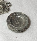 Dollhouse Miniature Pretty Etched Silver Tea Set   4 Dinner Plates 1 12 Scale