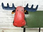 Rustic 14 5  X 12  Large Repurposed Scrap Metal Moose Statue Home Farm Garden