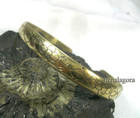 B407 Ethnic Brass Flower Dragon Hand Carved Cuff Bangle Bracelet Nepal Jewelry