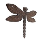 Cast Iron Dragonfly Wall Decor Plaque Antique Brown Finish Heavy Duty