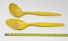 Vintage Set Ekco Nylon Plastic Slotted Serving Spoon   Ladle Yellow 70s Retro