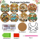 8 Pcs Diamond Art Coasters Truck Fall Diamond Painting Coaster Kit For Adults Be