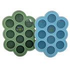  2  Wee Sprout Silicone Baby Food Freezer Tray Little Cubes 3oz Blue   Green
