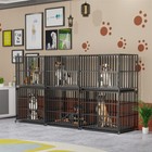 38  42  46  Dog Crate Heavy Duty Large Kennel Pet Cage House Stackable W  Wheels
