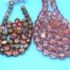 Faceted Pink Czech Glass Oval Table Cut Beads  7x8mm   9x10mm   pcg29 