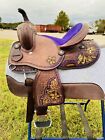 Youth-kids Child Barrel Horse Western Saddle With Floral Tooled Free Shipping