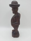 Vintage Hand Carved Primitive Folk Art Man Wooden Statue Rustic Figurines