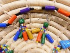 African Bright Painted Clay Necklace   Earrings Set Boho Ethnic Tribal Jscm