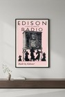 Edison Radio Vintage Ad Poster - 24x36            Retro Decor