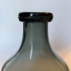 Hand Blown Smoke Gray Glass Bottle Vase Folded Rim - Scandinavian Studio Style