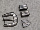 Vintage 4pc Belt Buckle Set Sterling Silver Handcrafted Ranger Western Navajo
