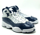  new  Youth Boy Nike Air Jordan 6 Rings  gs  White midnight Navy  323419 124      