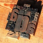          Letterpress Wooden Printing Blocks Old Wood Type Vintage Typography Rare