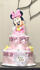 2 Tier Minnie Mouse Diaper Cake Baby Shower Girl