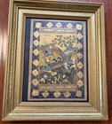 Vintage Hand Painted Indo Persian Miniature Royal Hunting Urdu Page Framed