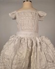 Civil War 1860   s Child   s Dress W Heavily Ruched Bell Skirt   Puff Sleeves
