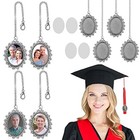 4 Pcs Graduation Cap Photo Charm Oval Graduation Cap Decorations Sublimation 