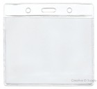 200 Pcs Horizontal Clear Vinyl Id Badge Holder Sleeve Insert Size 3  X 4  Card