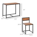 Industrial 3pc Dining Table 2 Chair Set For Small Space Dining Room Kitchen