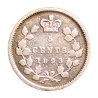 1893 Canada 5 Cents  925 Silver Older Date Decent Circulated