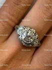 2 00 Ct Round Cut Moissanite Vintage   Art Deco Wedding Ring 925 Sterling Silver