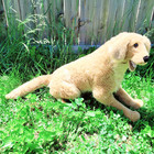 Melissa   Doug Realistic Golden Retriever Plush 25  Sitting Wired  Open Mouth