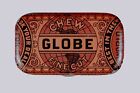 Scarce 1910s  globe  Litho Flat Hinged Pocket Tobacco Tin In Exc  Condition