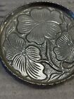 Vintage Mid Century Hammered Aluminum Coaster Dogwood Design