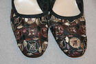 7 5 Aaa Vtg 1960s Party Heels Shoe Embroidered Net Black Fabric Vitality 7 1 2