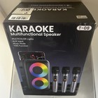 Karaoke T-08 Portable Party Wireless Bluetooth Speaker W 3 Microphones  New       