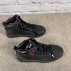 Rare Vintage Cadillac Kids High Top Sneakers Black Patent Logo Lace Up Size 5 5