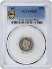 1867 3cn Three-cent Nickel Pcgs Pr62 Proof Gold Shield 