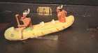 Cherilea Vtg Rare Lead Figure  Indians Canoe  Paddle Bare Back Native American 