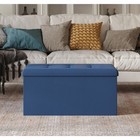 Upholstered Folding Storage Bench Tufted Foam Cushion Indoor Furniture Organizer