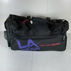 Vintage 80s La Gear Dufflebag Black Purple Red Mesh Get In Gear