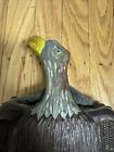 Vtg Antique Folk Art Eagle Hand Carved Wood Metal Fireplace Bellows Air Pump Usa
