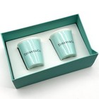 Tiffany   Co  Ceramic Coffee Cups     Set Of 2 With Original Box