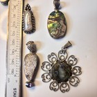 Vtg Sterling Silver Abalone Mop Jewelry Lot Bracelet Pendants Earrings Mexico