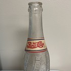 Pepsi Cola 12 Ounce Clear Bottle Red white blue Paper Label Double Dot Elkin Nc