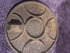 Antique  Cast Iron Wood Stove Eye Burner Cover  Lid Marked 33 1 2-8 On Back