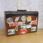 Mcbrine Baggage Vintage Suitcase Sun Valley 1970s Ski Team Travel Stickers Read